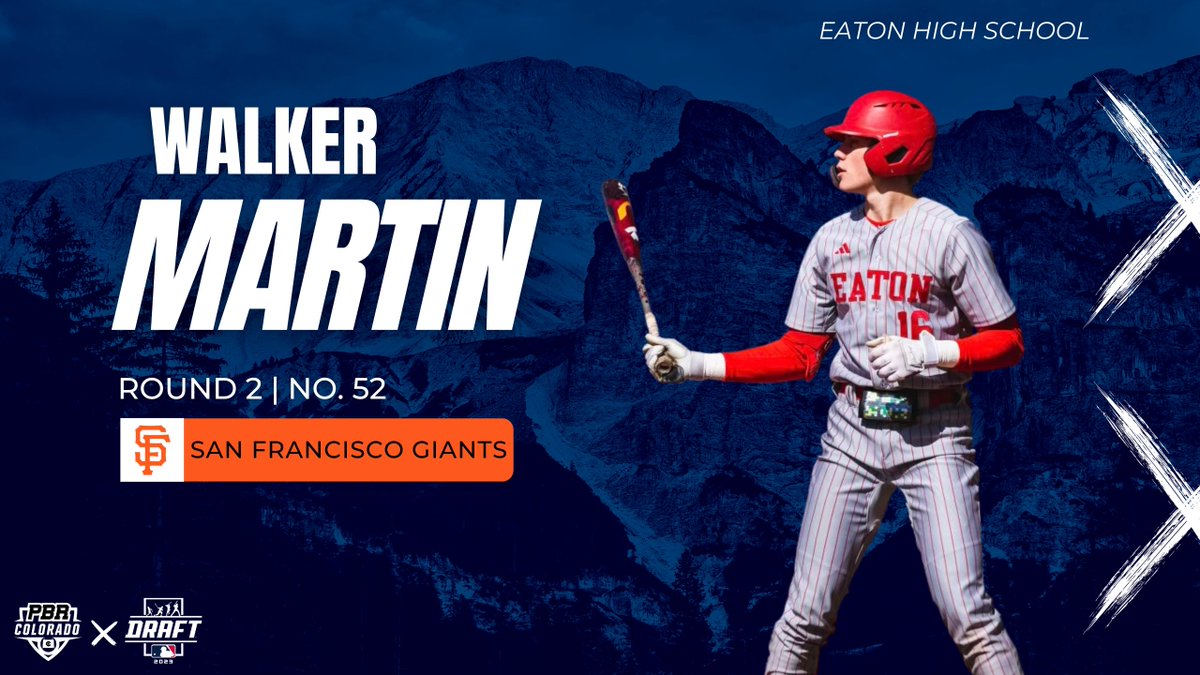 🚨𝐂𝐎 𝐃𝐑𝐀𝐅𝐓 𝐀𝐋𝐄𝐑𝐓🚨

Eaton HS shortstop, Walker Martin, is off the board at No. 52 (2nd round) to the <a href="/SFGiants/">SFGiants</a>.

Martin was a Future Gamer back in 2021 and was this year's PBR Colorado Player of the Year.

👤Profile: loom.ly/YT2610g

@PBR_DraftHQ || #MLBDraft