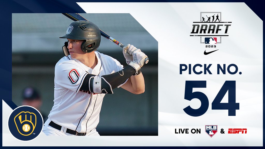 With the 54th pick, the @Brewers select @OmahaBSB third baseman Mike Boeve, No. 81 on the Top 250 Draft Prospects list. Watch live: atmlb.com/44DKVbZ