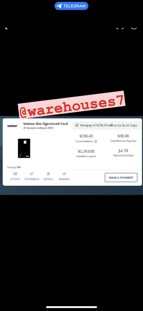 reddituser232's tweet photo. 65$ Verizon total credit 5,263$🔥
Cash app btc Zelle

Write me 📌@warehouses7📌 #HottestMarket✅✅ https://t.co/2No1bDuUVA