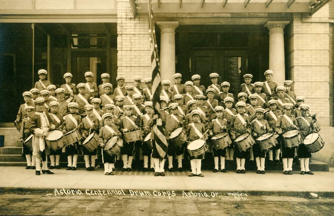 Young Boys' Drum Corps for the Astoria Centennial  #PNWHistory  #AstoriaMuseums  #AstoriaOregon  #OregonHistory  #ClatsopCountyHistoricalSociety