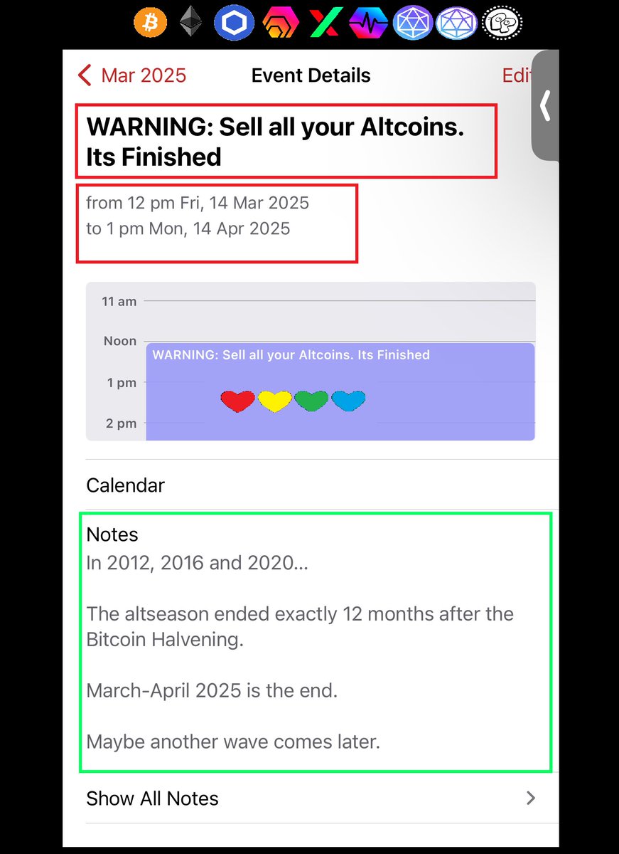 yourfriendSOMMI's tweet photo. ❤💛💚💙

Past THREE (3) Crypto Cycles:

Optimal decision was SELL all Crypto Altcoins exactly 12-months after #Bitcoin Halvening.

I put a Calendar reminder for April 2025

👇🏻

Blackrock's Bitcoin Spot ETF is a Trojan Horse.

They can't take our fluffy slippers from us this time https://t.co/oUGQH05WCL