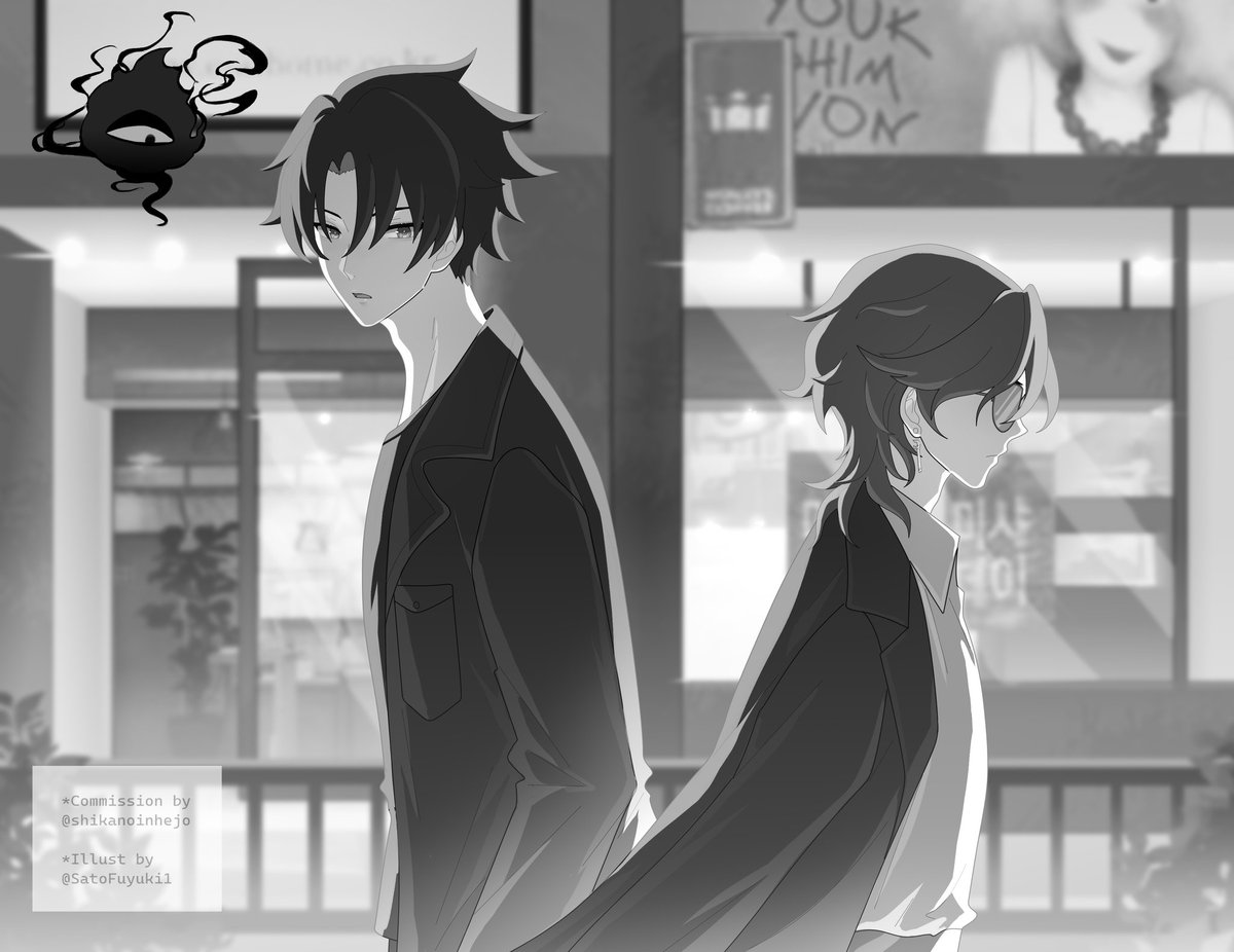 noodle_hyun's tweet photo. cassian: that person seems familiar... 

art by @SatoFuyuki1
#villaintokill #빌런투킬 https://t.co/YtOYNav5bn