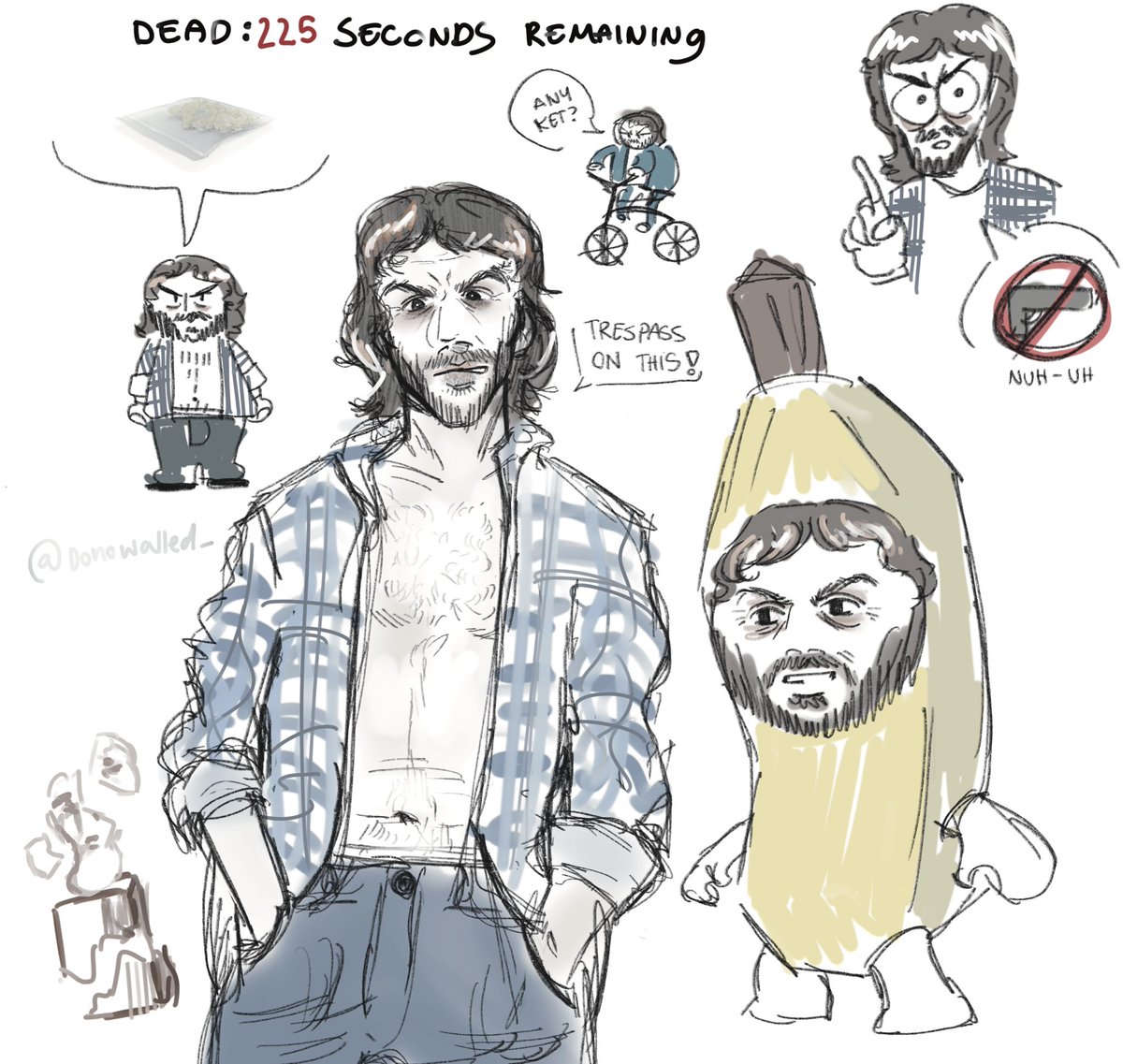 DONOWALLED_'s tweet photo. sorry it’s 4 am here’s a few doodles of bill tinn I’m falling asleep as I’m writing this I looooove rp https://t.co/ej46UAApF5