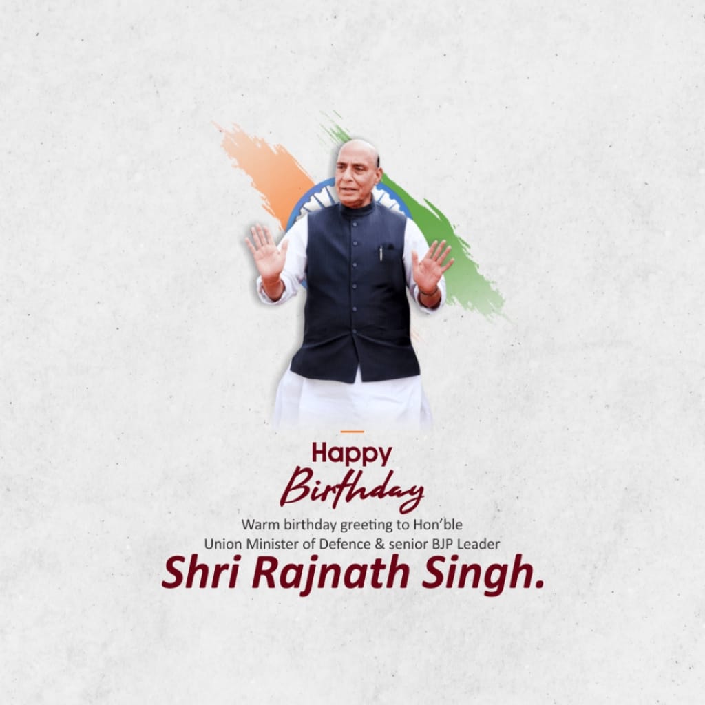 Happy birthday to shre Rajnath Singh  