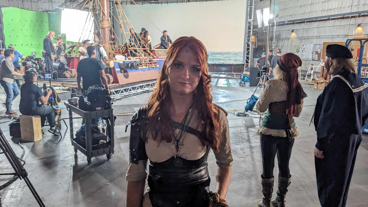 elizaberlain's tweet photo. FLORA aboard the Chainbreaker pirate ship in CBS RADFORD STUDIOS in HOLLYWOOD for Cursed Waters by Mahal Empire Productions!
It feels pretty good to be a pirate, not going to lie.
#CursedWaters #featurefilm #film #feature #actress #actor #acting #indiefilm #hollywood #movie https://t.co/E8WCTachO4