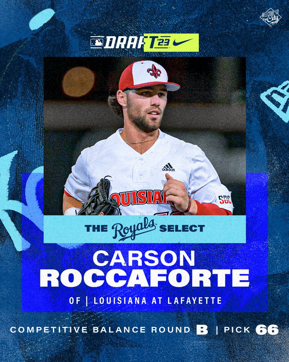 With the 66th pick in the 2023 #MLBDraft, we’ve selected OF Carson Roccaforte from Louisiana-Lafayette. #WelcomeToTheCity