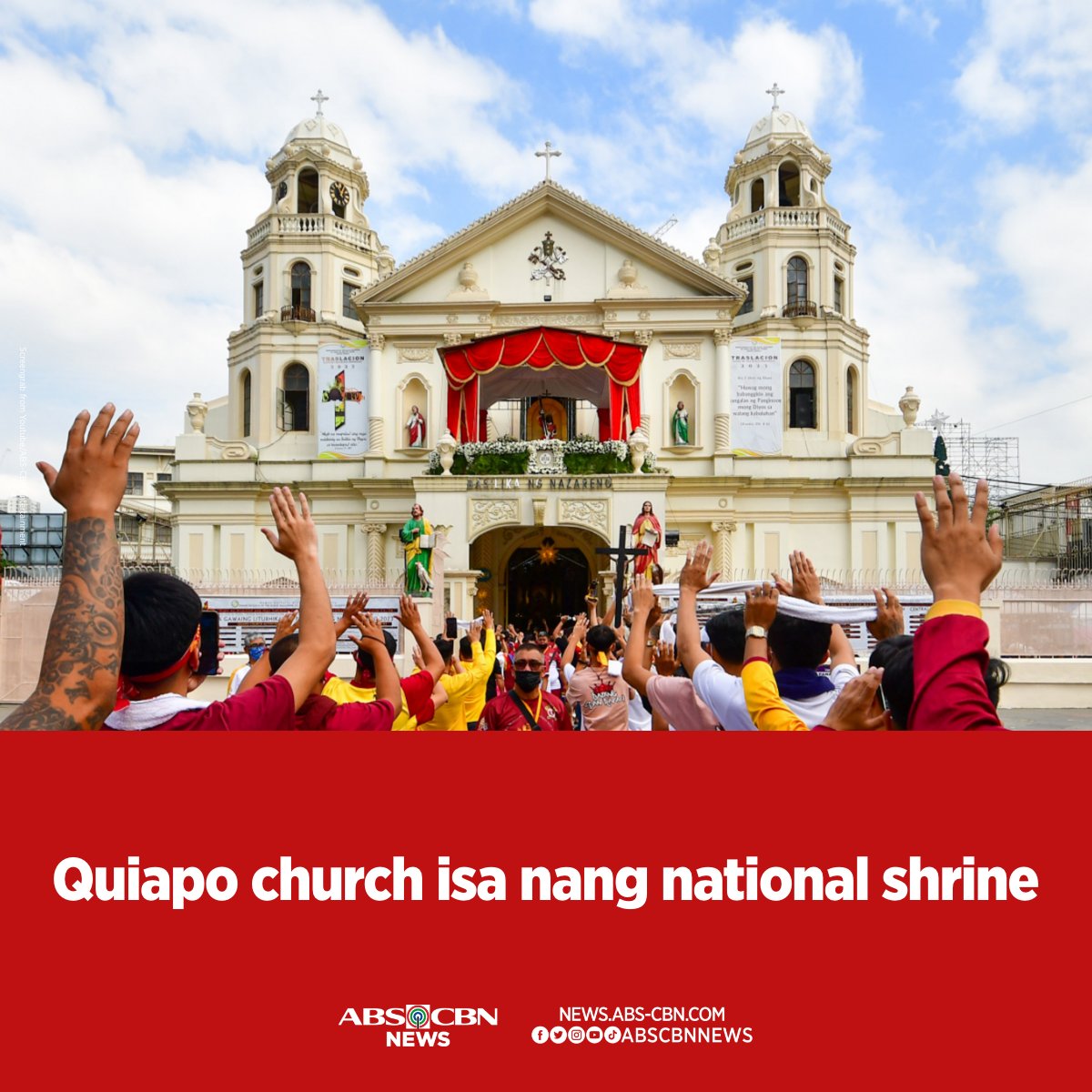ABSCBNNews's tweet photo. Idineklara na bilang national shrine ang Quiapo Church, na tahanan ng imahen ng Itim na Nazareno.

Buong ulat: https://t.co/RUctCHRxUM https://t.co/CJbhrmpQjS