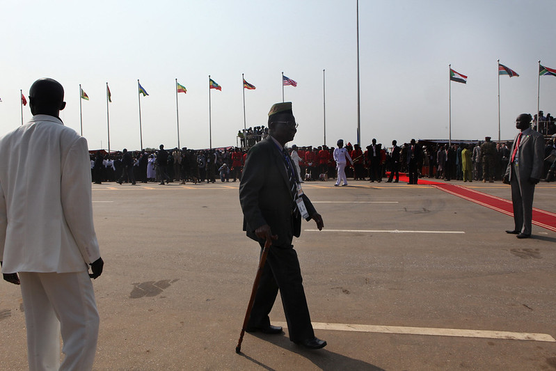 Gen. Joseph Lagu (Rtd), one of South Sudan's founding fathers of the independence struggle at the Garang Mausoleum site in Juba, South Sudan on July 9, 2011.  📸 Jenn Warren #SouthSudanAt12 #SSOT