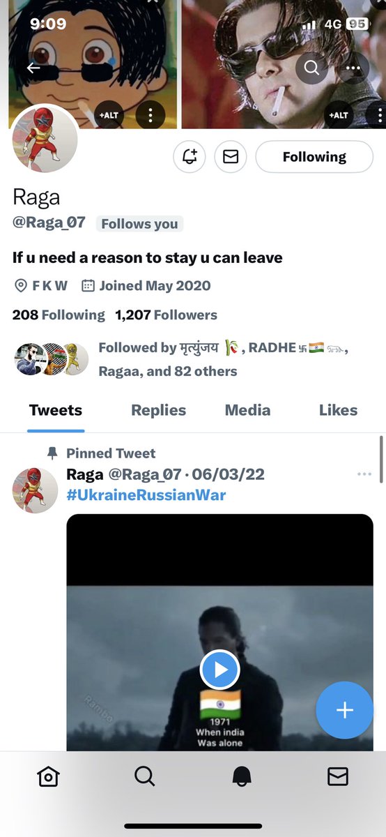 The king 👑 @Raga_07 is back after 07-10-2022 (19:27 IST)🛐🛐 sab log jam ke follow maaro dono id pe 🥳 @Ragaa_07