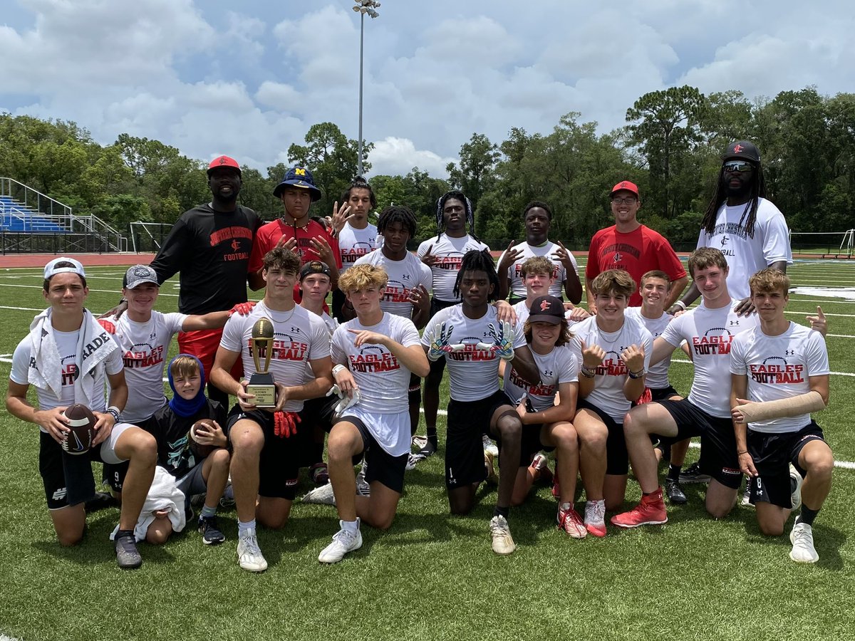 CoachBaz561's tweet photo. Huge shoutout to @GageBrownSSAC and @SSACFootball for putting together an amazing 7v7 Tournament TDIO. Thank you Mount Dora Christian for hosting the event.Congratulations @JCSEaglesFB Coaches, Players and Parents We’ll Deserved We Up Now 🦅💨💨 https://t.co/JxFWQLFOyW