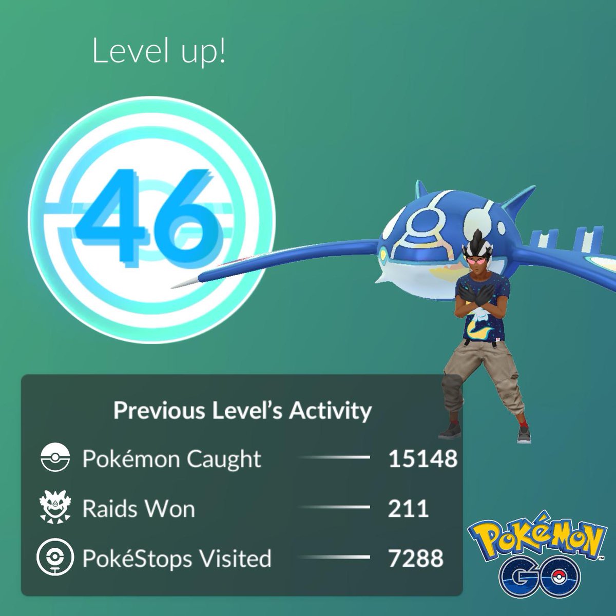 KhalMarcel's tweet image. So I did a thing on Community Day. #LevelUp #Level46 #PokemonGO