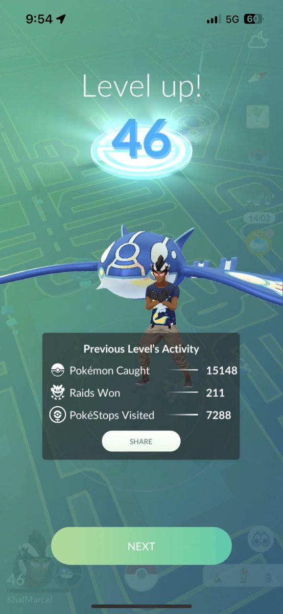 KhalMarcel's tweet image. So I did a thing on Community Day. #LevelUp #Level46 #PokemonGO