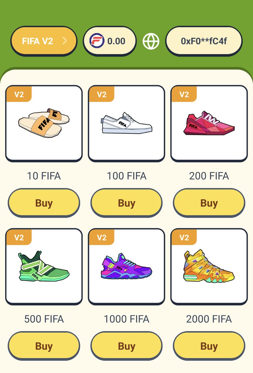 🚨The version 2.0 of FIFA extends from FIFA version 1.0. 

🔥Before the new ecology, all 2.0 tokens need to use FIFA tokens to buy NFT running shoes that can produce FIFAII tokens. 

💯The whole process is a perfect internal cycle.
#Web3 #MoveToEarn #NFT