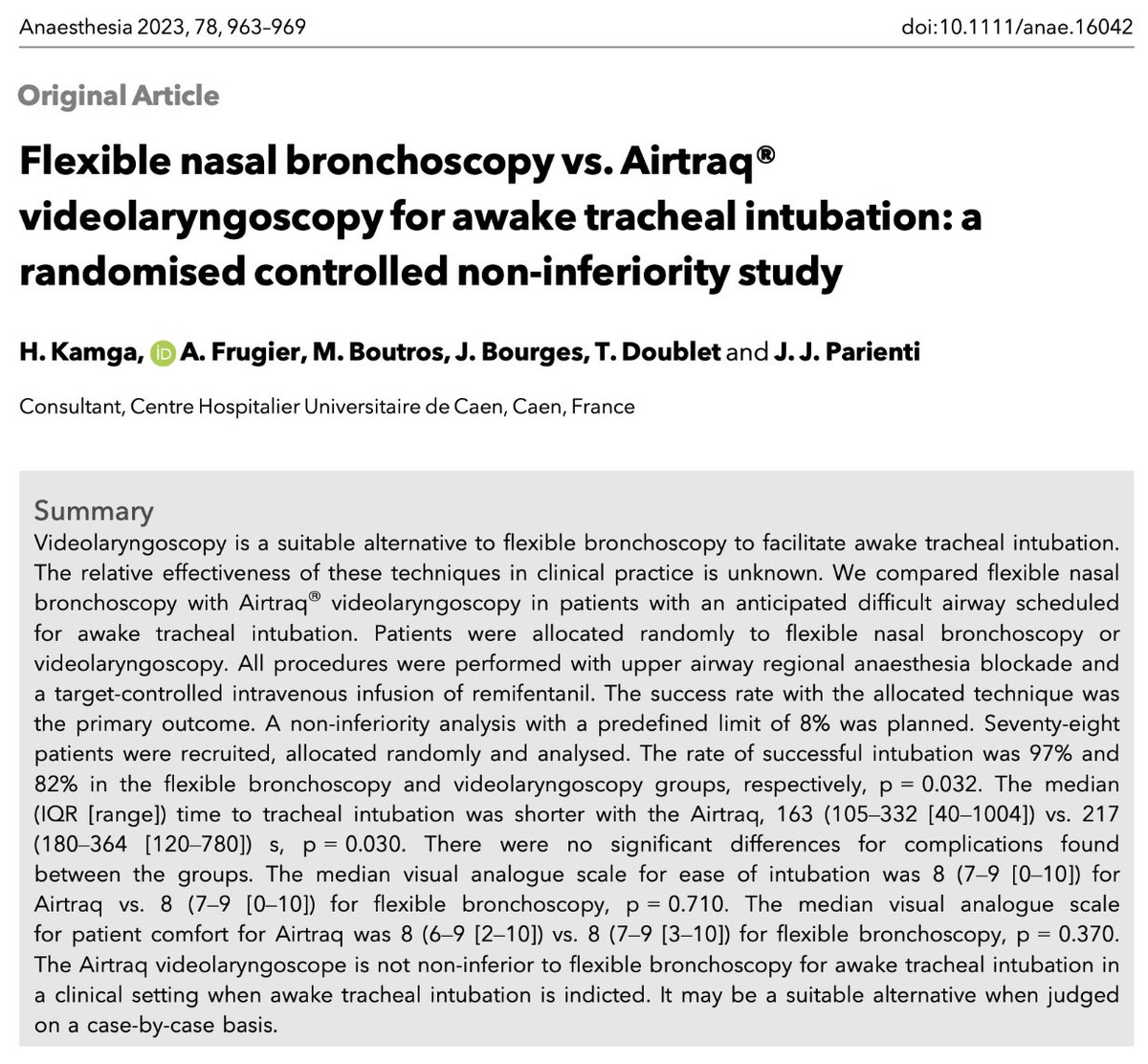 Anaes_Journal's tweet photo. 🔓Flexible nasal bronchoscopy vs. Airtraq® videolaryngoscopy for awake tracheal intubation: a randomised controlled non-inferiority study.

This great new paper is now #FreeForAWeek!

🔗https://t.co/nZiSupo14d https://t.co/SAMvIUnXEu