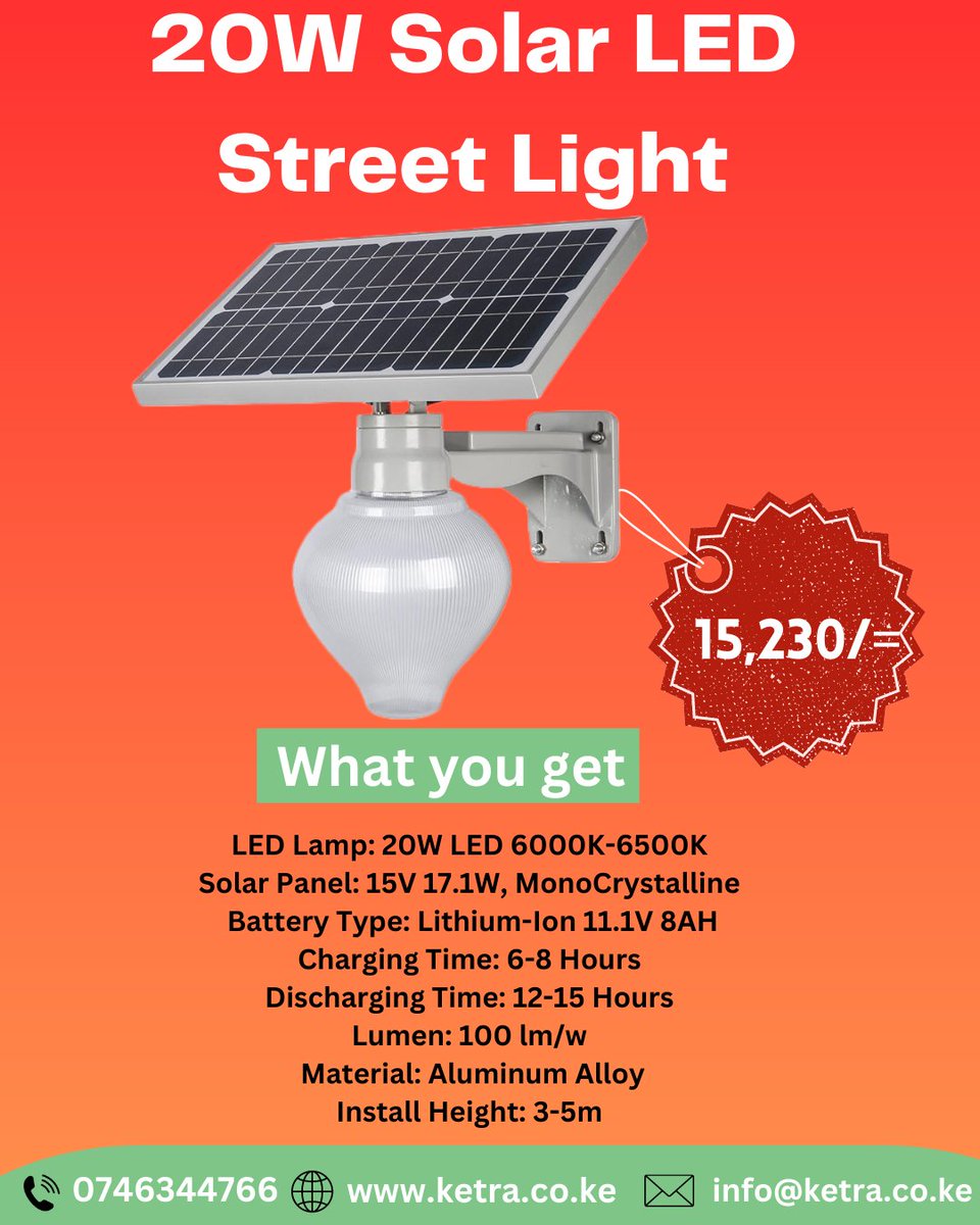 ketrapower's tweet photo. @liz_churchill10 Brighten up your evenings with solar-powered brilliance....  CALL US ON 0746344766  #SolarLighting #EnergyEfficiency#solar #solarsystem #solarenergy #ketraelectricals #FatalSeduction #Njugush #trevornoah #MondayThoughts https://t.co/4zQCpLe3zE