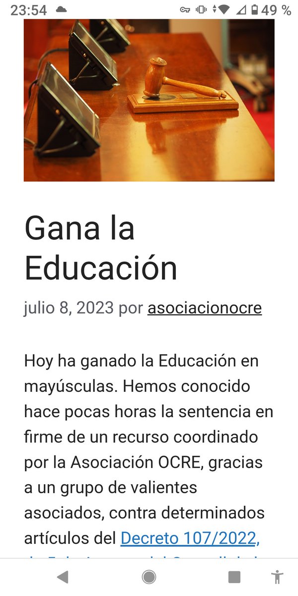 Docentes a pie de aula y en pie de guerra, coordinados x la <a href="/AsociacionOcre/">Asociación OCRE</a>, tenemos ya sentencia en firme del #TSJCV, contra la <a href="/GVAeducacio/">GVA Educació</a> y en beneficio del alumnado d la CV 
👇un análisis:
asociacionocre.org/gana-la-educac…
Desde YA:
#ÁmbitosVoluntarios
#ProyetoInterdiscplinarOptativa