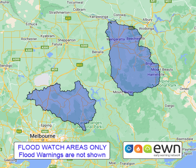 VIC Flood Watch for Parts of North East Victoria. #flooding #ewnalerts #danger #river #alert #bneflood #VIC #vicfloods bit.ly/46I9t5O