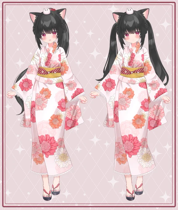 ご依頼で、れいきらさんの新衣装、髪型を描かせていただきました!浴衣姿もめちゃくちゃ可愛いです 