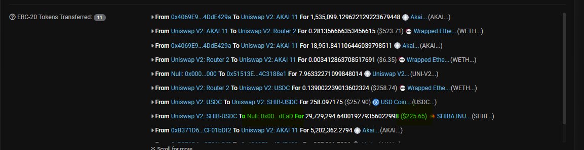 AkaiShibarium's tweet photo. Many projects have launched with the promise of " Burning $SHIB ", and 90% were fake.

The #shibarmy needs a real project that can burn $SHIB, and everyone can take part of it. Fully decentralized... welcome to $AKAI

Open etherscan, and check yourself, or check these images: https://t.co/ihtVrFUWbZ