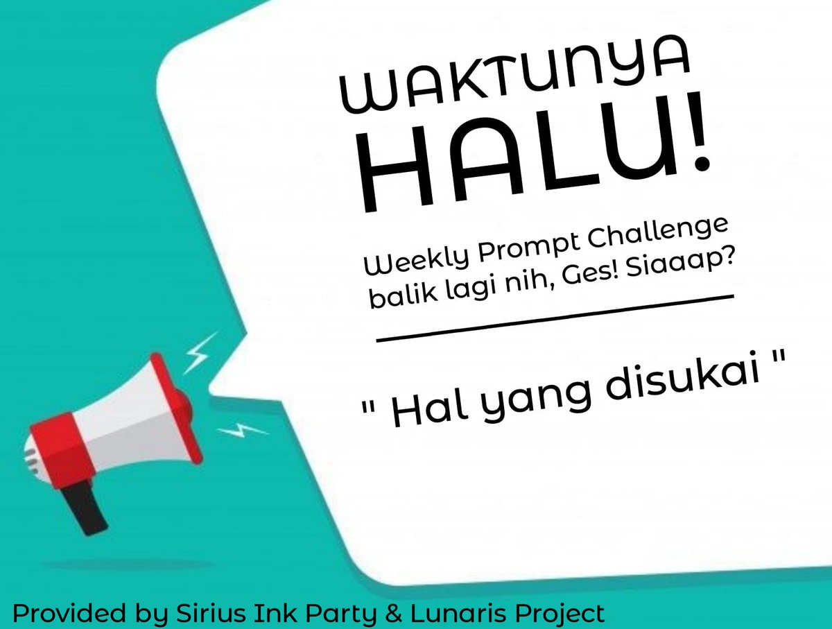 Lunaris_Pro's tweet photo. #WeeklyPrompt Challenge balik lagi! 📣

Deadline: 16/7/2023

Jangan lupa pakai hashtag #haluWPC #lunarispro atau #siriusinkparty di hasil karya kalian supaya bisa kami retweet ya sayang?

P.s.: saran hashtag lain: #weeklyprompt #prompt #writingprompt #weeklychallenge #doodle https://t.co/MnspJ82wRp