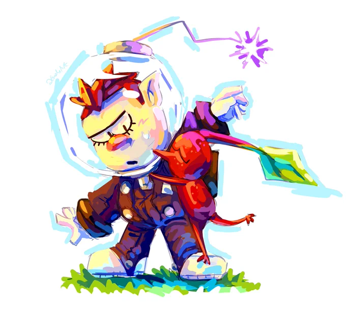 drew my captain as i remade him today#pikmin4 