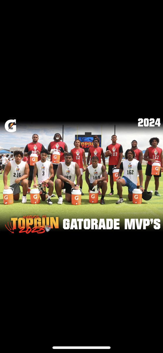 With day 3 ending I would like to thank @excelspeed12 @KingBoyd03 @cspann28 @ErikRichardsUSA for the opportunity to showcase my talents and awarding me my 2nd @gatorade MVP and waiting list spot for @AABonNBC @RI5E_Sports @RSimmons2715 @BayshoreFootba2