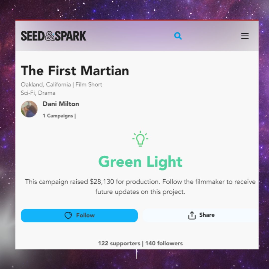 firstmartianmov's tweet photo. We did it, guys!!! Due to everyone's support, shares, and generosity, The First Martian will become a reality. We can't wait to share this film with you ❤️ #SupportIndieFilm #ReproductiveRights #Sci #RepresentationMatters https://t.co/zbKm17GWwE