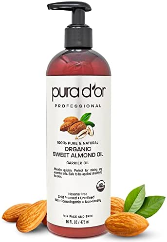 📷
PURA D'OR Organic Sweet Almond Oil (16oz) USDA Certified 100% Pure & Natural Carrier Oil - Hexane Free - Skin & Face - Facial Polish, Full Body, Massages, DIY Base (Packaging may vary)
Oil · NaturalOil · Natural