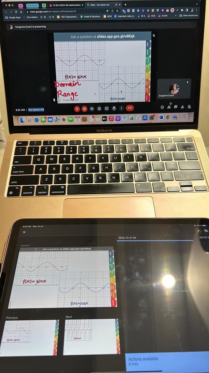 #rainydays #wfh Set up is ready !
My main device with Wacom Tab is at school 😢
Challenge of annotation on #googleslides continues. Annotations on iPad don’t clear up on the presenter screen🤨💻
#GoogleEI #googleCT any solution?