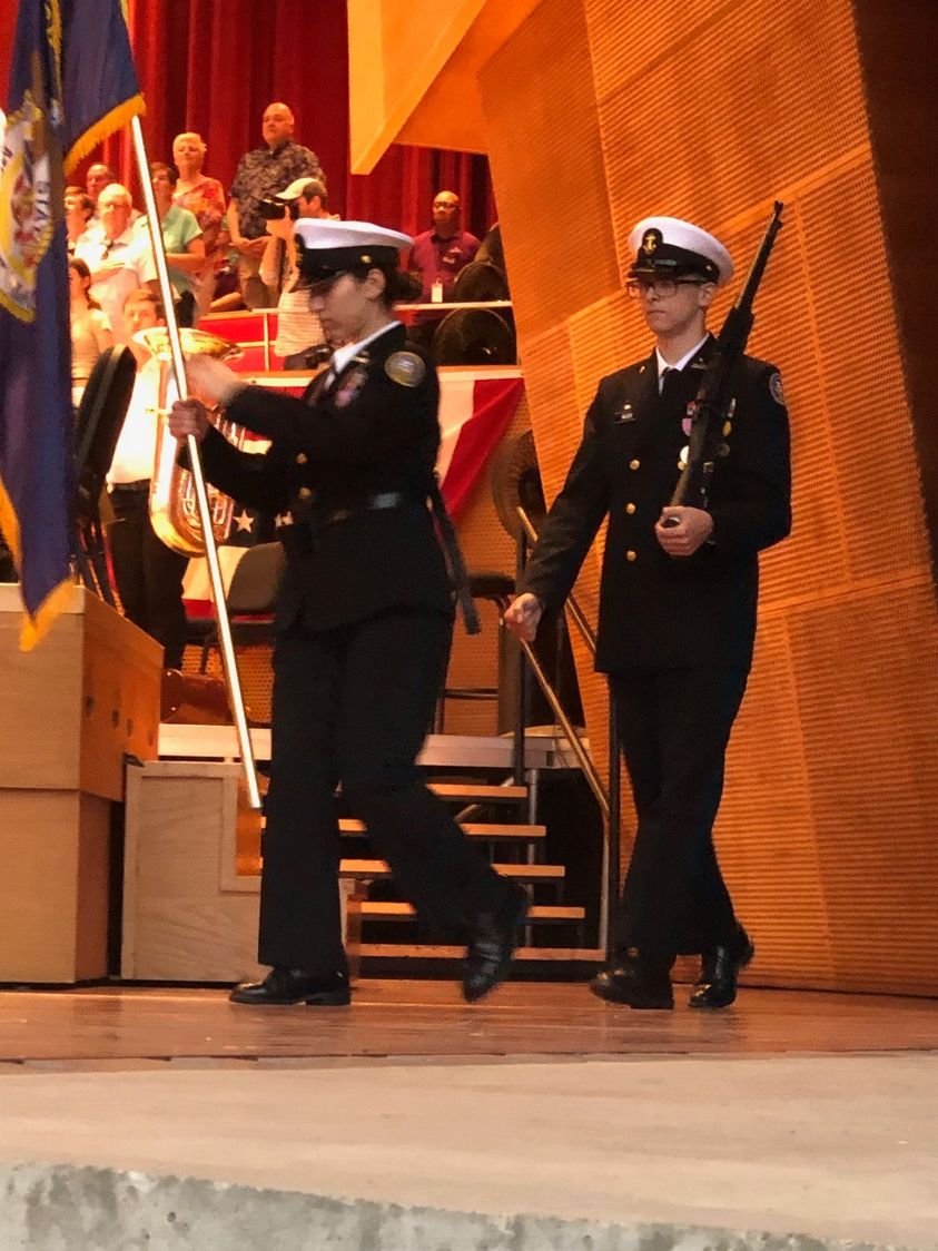 RickoverNavalHS's tweet image. Rickover Color Guard presenting the Colors at the Pritzker Pavilion! @ChiPubSchools #ColorGuard