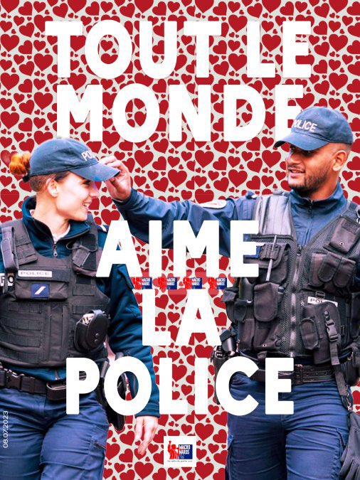 Je fais partie de la #MajoritéSilencieuseRépublicaine et je soutien la police. 
On ne doit pas oublier que les policiers et les militaires sont les remparts de notre République et notre Démocratie. 
#ToutLeMondeAimeLaPolice