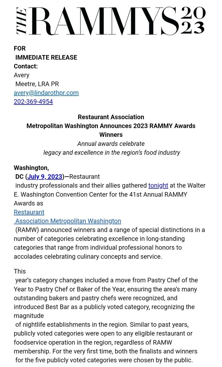 KR_MVTCID's tweet photo. Couldn't be more excited for RASA's Sahil &amp; Rahul and A Baked Joint's "Mama T" for taking home top honors for Favorite Fast Bites and Pastry Chef of the Year, respectively, at tonight's RAMW RAMMY Awards. Thank you for representing the very best of #LifeInMVT! https://t.co/qGNjPaXoQi