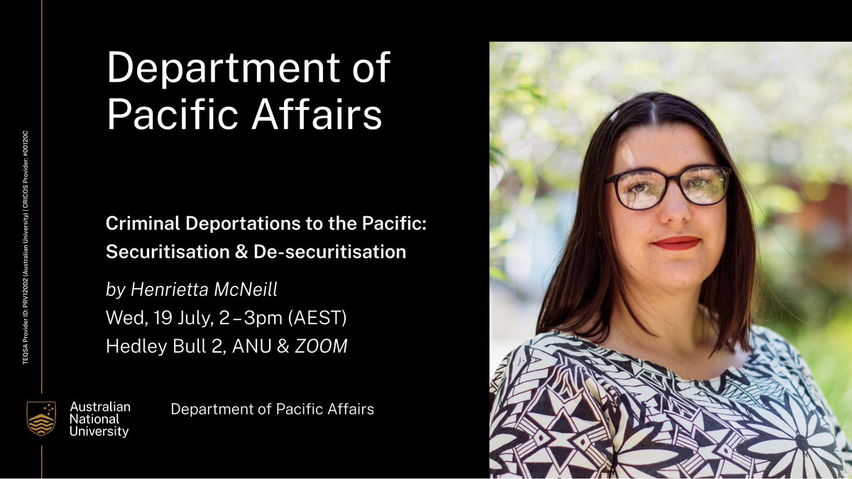 anudpa's tweet photo. #Criminal #deportations to the #Pacific have increased significantly over the last decade. 

In this seminar next week, @Henrietta_McN provides an examination of criminal deportations to #Tonga, #Samoa and #Cook Islands.

Register👇
https://t.co/abVPHiRoXo https://t.co/zKHrHfTCJo