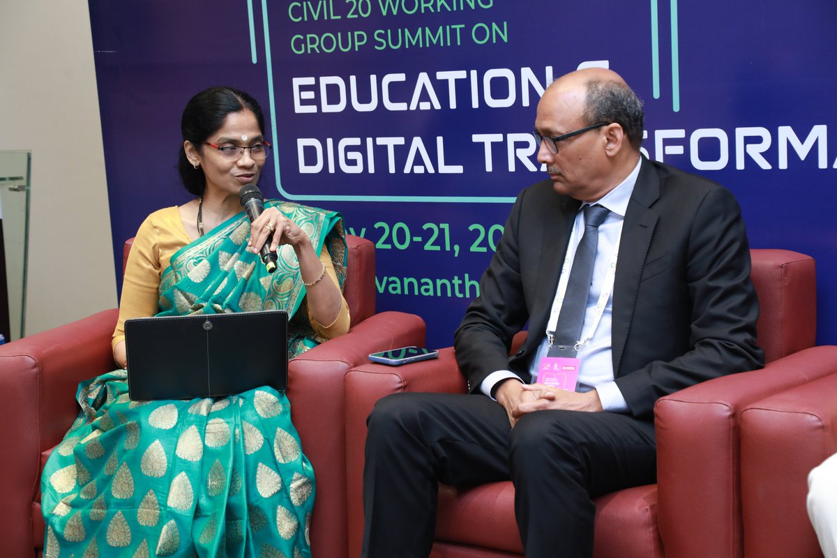 AmritaCreate's tweet photo. Glimpses from #C20EDT panel discussion on Emerging Technologies and Education in Resource-limited Settings moderated by Dr. Krishnashree Achuthan.
Panelists:
⭐ Dr. Nochiketa Mohanty,
⭐ Shri. Vijay Vemulapalli
⭐ Kathryn Devenport
#YouAreTheLight #Civil20India #C20Summit https://t.co/JXX76pVEaM