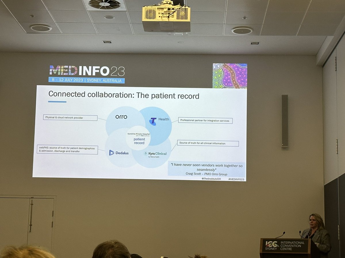 Nikki Van Winden (@nikkivanwinden) on Twitter photo Connected collaboration was essential in Sunshine Private Hospitalās digital health journey #MEDINFO23 <a href="/telstrahealth/">Telstra Health</a> Connected collaboration was essential in Sunshine Private Hospitalās digital health journey #MEDINFO23 <a href="/telstrahealth/">Telstra Health</a>