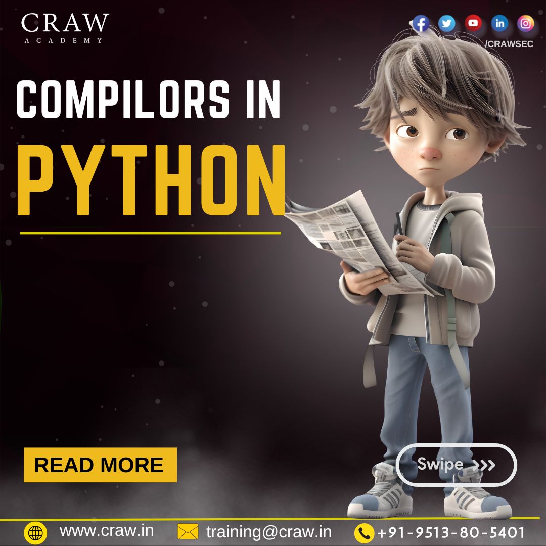 crawsec's tweet image. 📷 Unleash the power of #Pythoncompilers! 📷📷
Discover the secrets behind compiling code in #Python with Code Highlights. 📷📷
Tap on the link to know more
&lt; craw.in/learn-python-t… &gt;
#crawsec #cybersecurity #hacking #ethicalhacking #trending #training #lifeatcraw