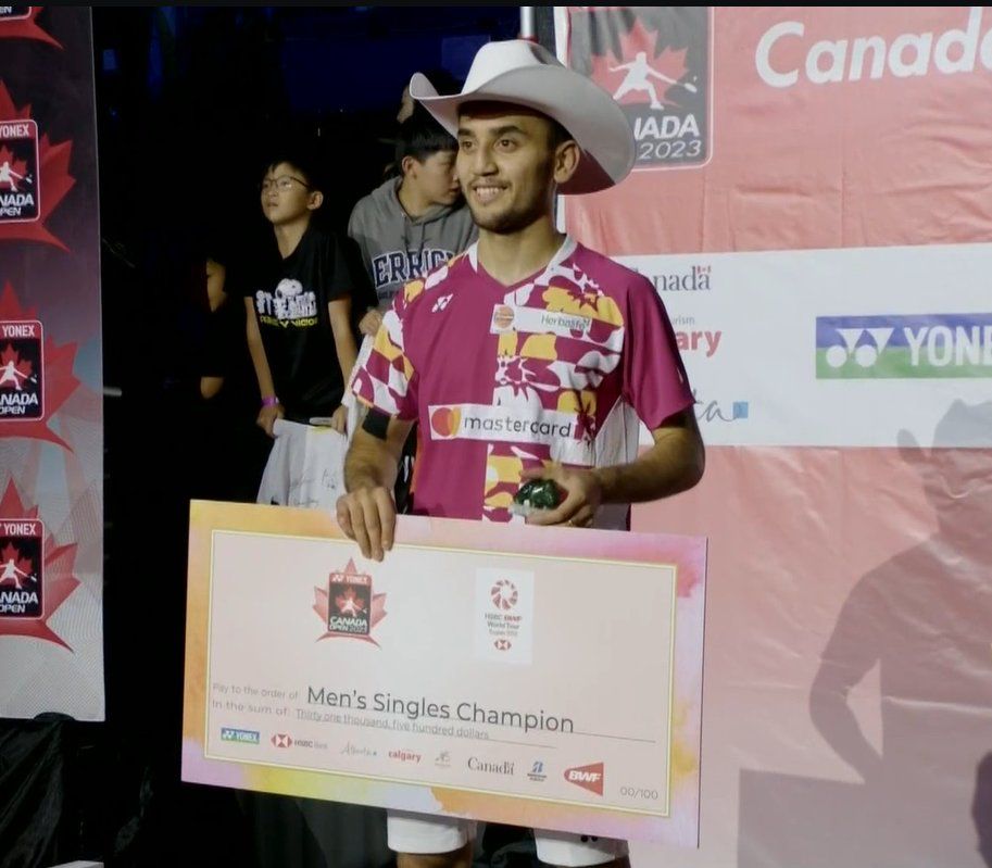 ✨✨ Our boy on the victory podium after winning Canada Open title ✨✨ 
➡️ For Lakshya, Its first title of the year & overall 2nd BWF World Tour title (both Super 500). 
➡️ Lakshya won $ 31,500 (Rs 26 lacs+) for the title win.  
#CanadaOpen