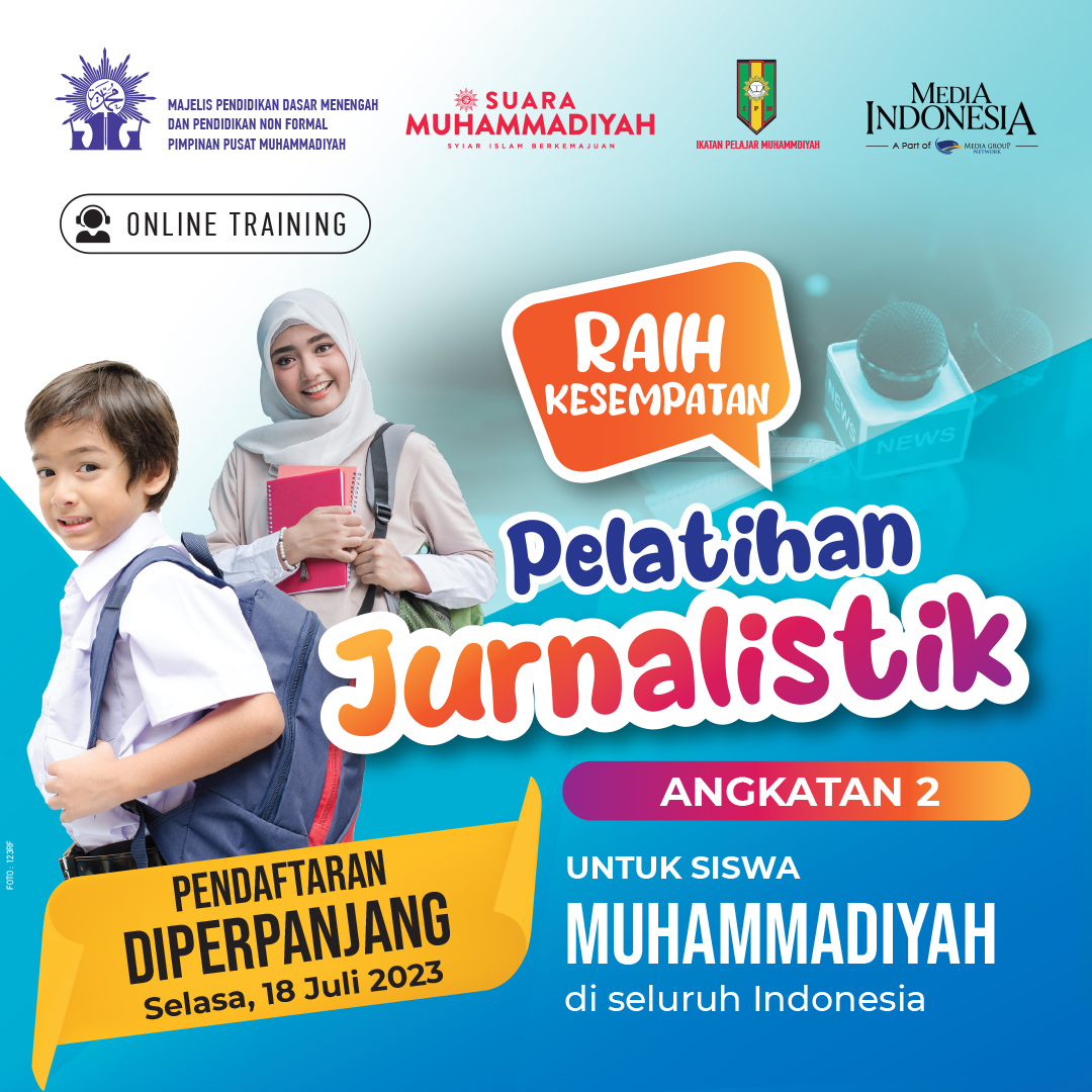 mediaindonesia's tweet photo. Asalamualaikum Sobat sekalian,
pelatihan jurnalis cilik untuk siswa dan siswi Muhammadiyah telah hadir Kembali nih!
Informasi lebih lanjut: https://t.co/KB4gRbzFA2
#DikdaspenPPMuhammadiyah #PelatihanJurnalistikAngkatan2 #ReporterCilik #ReporterMuda #MediaAnakMuhammadiyah2023 https://t.co/4XGTsWGZQc