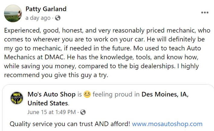 MosAutoShopDSM's tweet photo. Quality service you can trust AND afford! https://t.co/3bNUvGXyXd

515-991-3870
https://t.co/3bNUvGXyXd

#mobilemechanic #autorepair #carrepair #roadsideassistance #emergencyservices #onsiteservice #desmoinesiowa #dsmia #livingindsm #batteryjumpstart #emergencytirerepair https://t.co/tk1IE6A28U