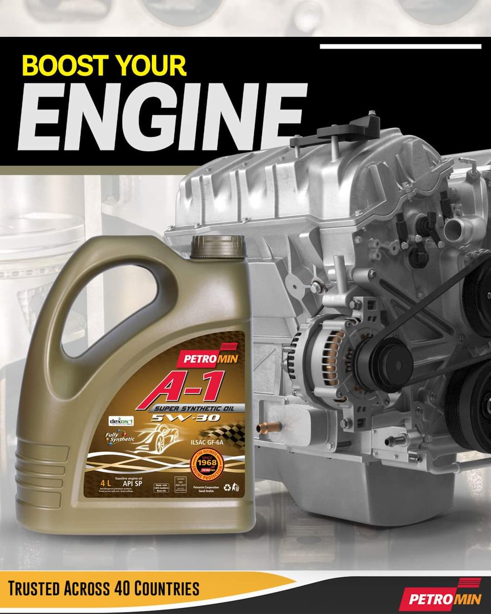 PetrominPak's tweet photo. Petromin A-1 is Quality Oriented &amp; Truly a performance driven Super Synthetic Oil.

Buy Now: https://t.co/Az5pmSHOkU https://t.co/5BvddSNzVF