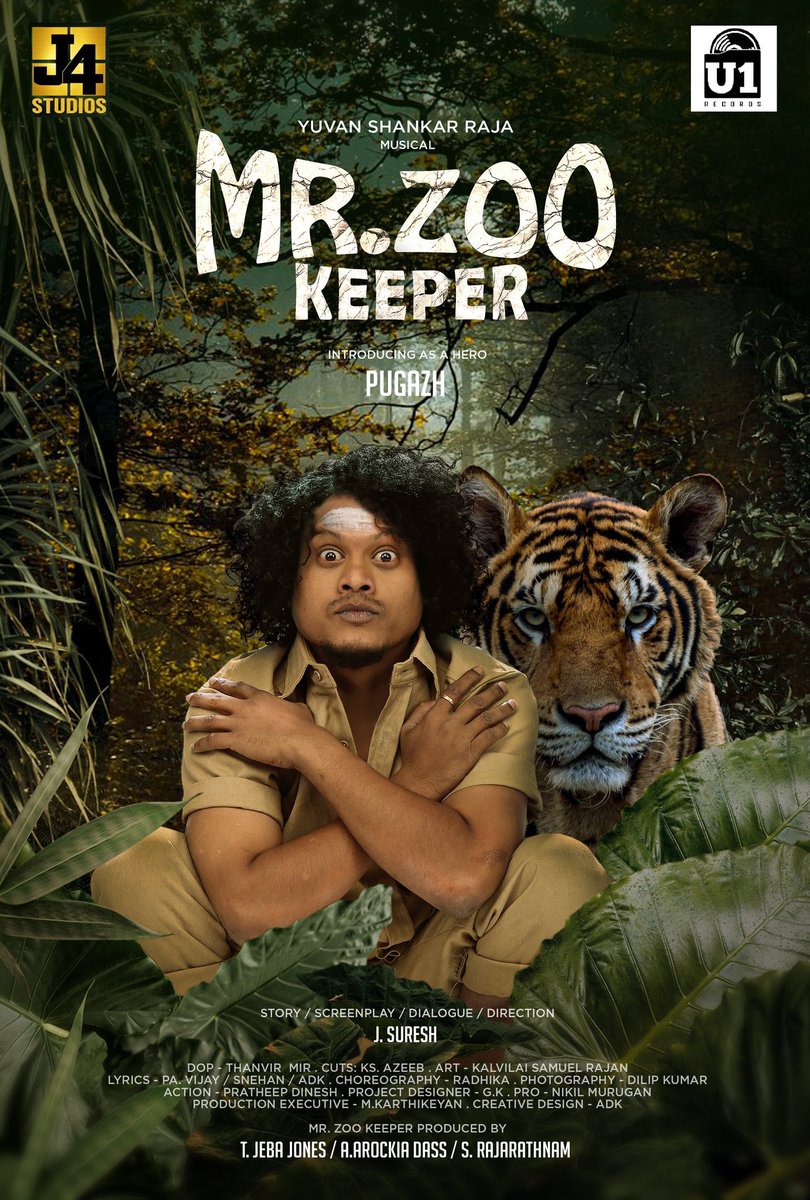 #MrZooKeeper second look 

                 Introducing as a HERO
                      @VijaytvpugazhO 

A @thisisysr Musical 🎻
Written and Directed by #JSuresh 🎬