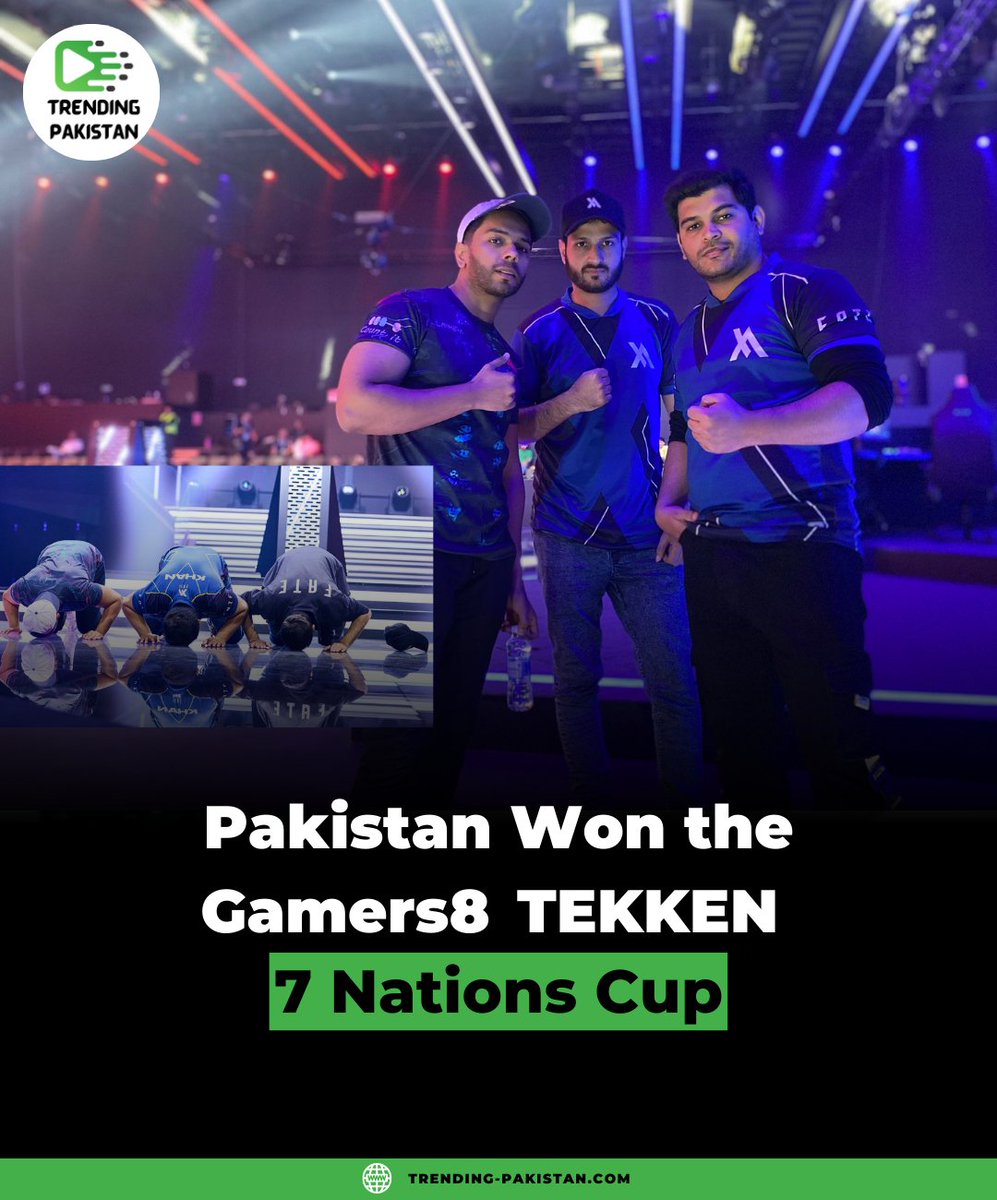 Congratulations Arslan Ash, Atif and Khan as Team Pakistan wins the #Gamers8    TEKKEN 7 Nations Cup! 🔥

🇵🇰 Pakistan 3⃣ - 2⃣ South Korea 🇰🇷

#TrendingPakistan #News #Pakistan #TheLandofHeroes