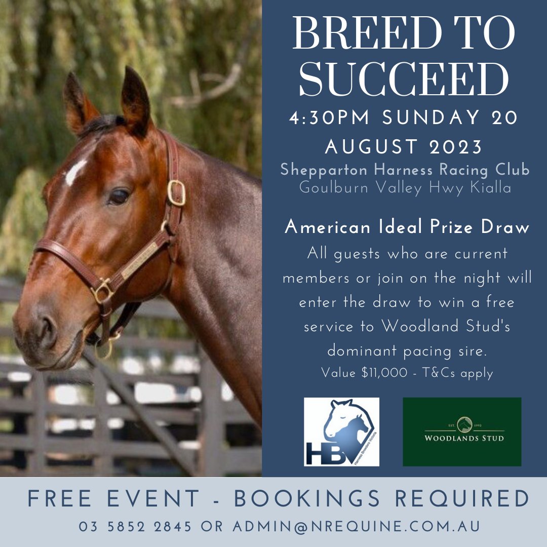 HarnessBreeders's tweet photo. BREED TO SUCCEED 2023
Your ticket to both breeding experts AND a chance to win a service to statesman sire #AmericanIdeal worth $11,000 - book now & make sure your membership is up to date. All thanks to @WoodlandsStudNZ.
T&Cs apply
#BreedToSucceed23
#BTS23
@TheTrotsComAu https://t.co/amEwmJzZiP
