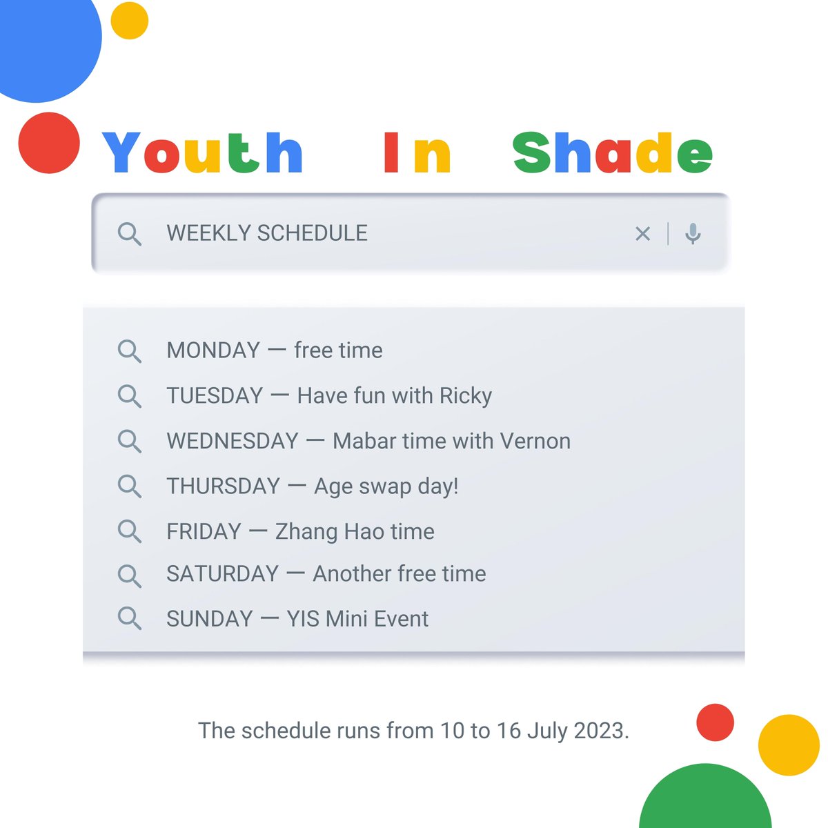 YouthlnShade's tweet photo. ㅤ ㅤ  
Youth In Shade 2nd weekly schedule.
  ㅤ ㅤ https://t.co/Ug1xXLSQlK