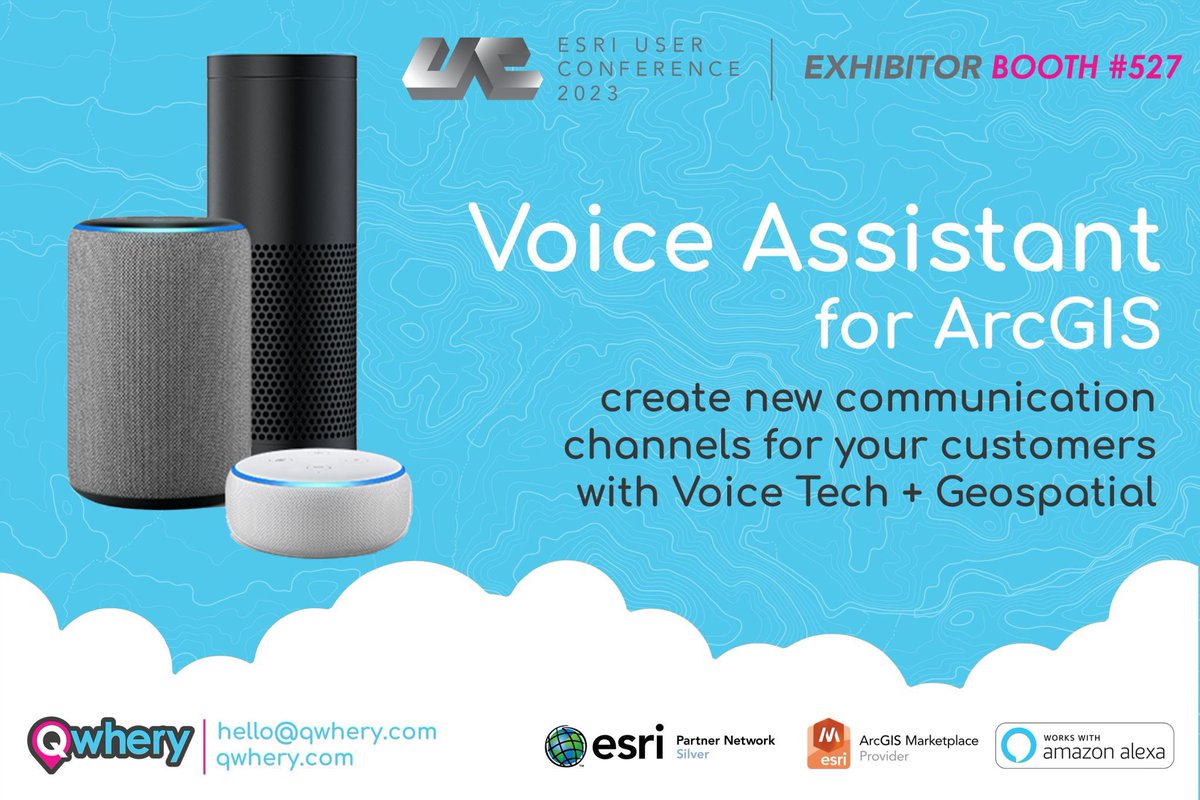 Can’t wait to meet you at the #EsriUC - Booth #527 - come see our new ChatGPT integration with  #ArcGIS, Report Studio for ArcGIS and of course, our Alexa voice integration. 
#EsriUC2023 #esri #arcgis #ChatGPT #alexa #gisreports