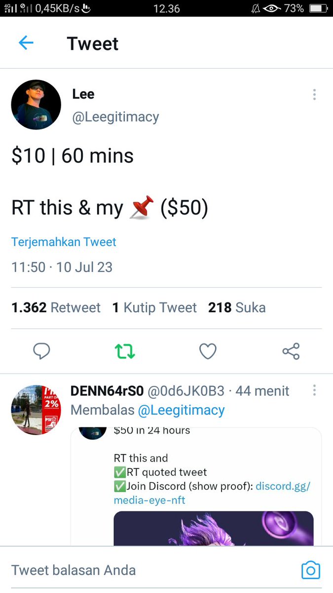 EndriSuryawan's tweet photo. @Leegitimacy Done kak Lee, thank you https://t.co/GzWyY1V7qj