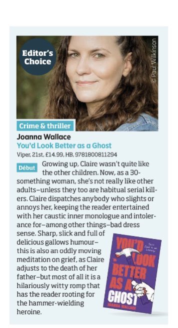 JoWallaceAuthor's tweet image. Absolutely thrilled that #BetterAsAGhost has been selected as Editor’s Choice for September publication in @thebookseller New Titles : Fiction 🎉🔨🎉