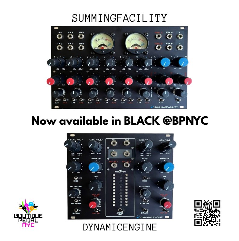 boutiquepedalny's tweet photo. 🖤Back in Black🖤
☠️最高級Audio Gear Obsessionモジュールが遂に黒で登場☠️
ブラック命🖤🦾🖤🦾🖤
https://t.co/SHgBT8kXeX
#eurorack #modularsynth #audiogearobsession #summingfacility #dynamicengine #boutique #ミキサー #コンプレッサー #ユーロラック #モジュラーシンセ #販売 #購入 https://t.co/vFsV9niDjc