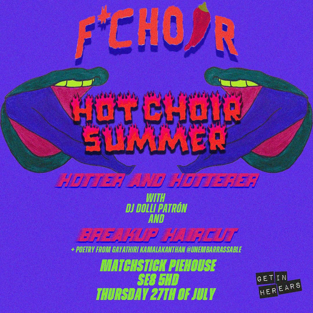 🌈 Next up, on 27th July, we're at Matchstick Piehouse w/ F*Choir, @breakuphaircut and more! 🌈 It's sold out, but definitely worth joining the waiting list on @dicefm in case any tix become available🤞link.dice.fm/cDBlFzWMjBb