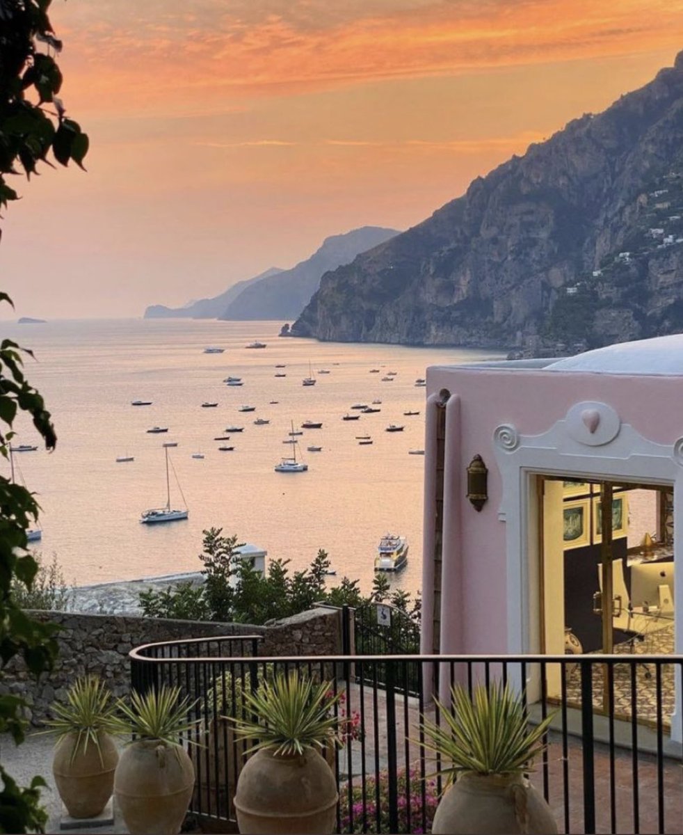 Sunset in Positano, Italy.
